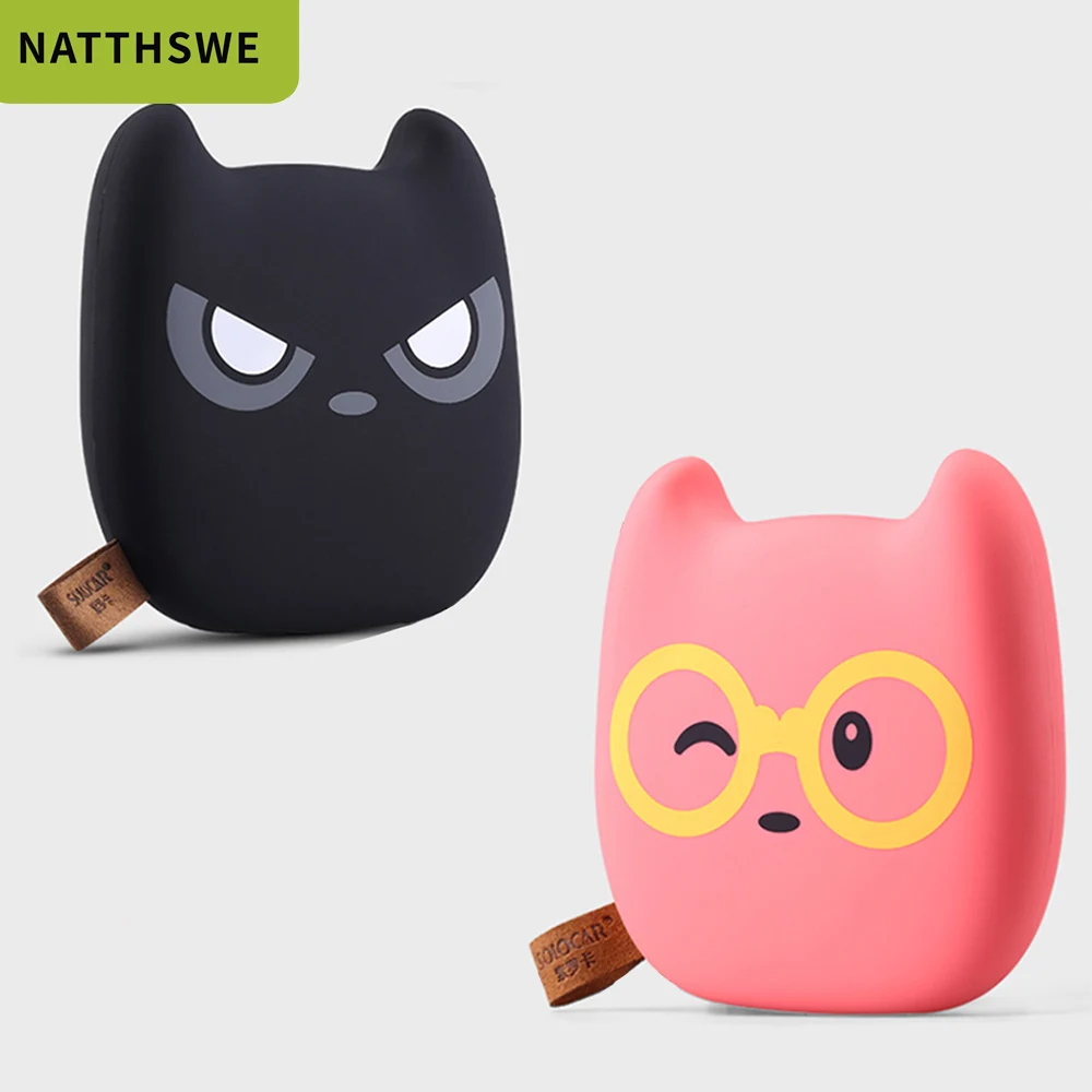 NATTHSWE Mini 3600 мАч портативное зарядное устройство с милым изображением маленького