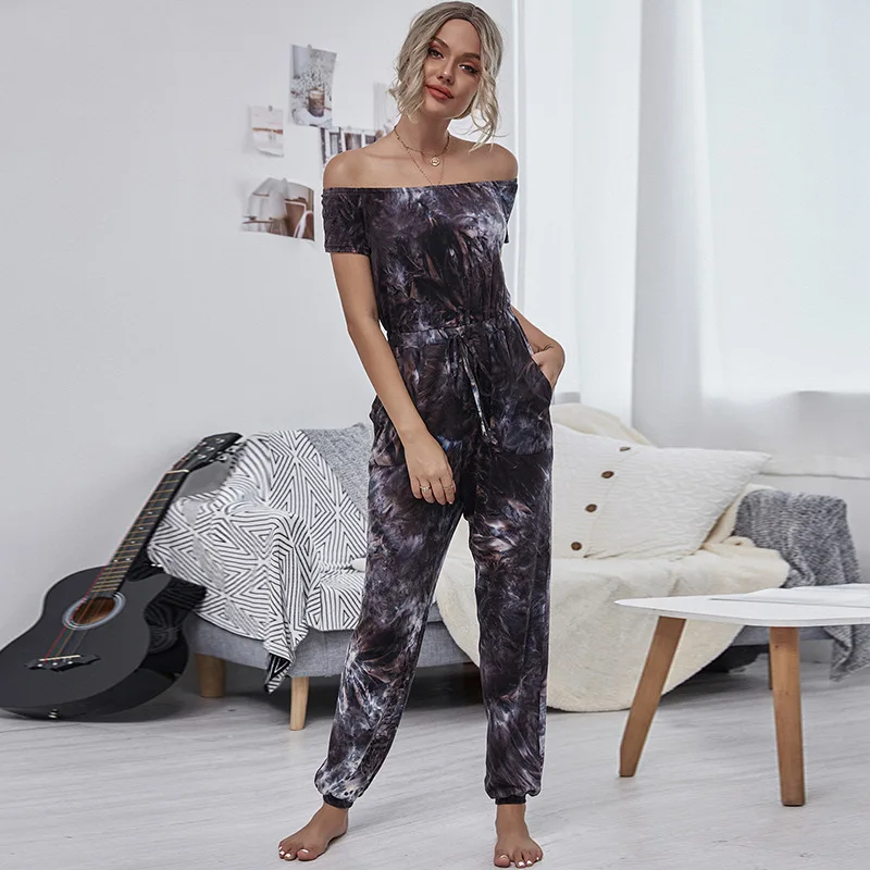 Lybofly Rompers Womens Jumpsuit Siamese Pants High Waist Overalls Trousers Black Bodysuit Loungewear Tie-dye Casual |