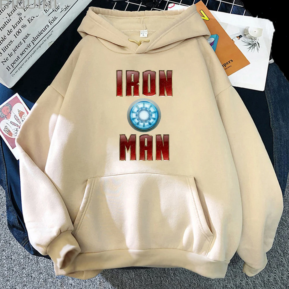 Iron Man Marvel Superhero Hoodies Men Disney Cartoon Funny Sweatshirts Autumn Fleece Warm Hoodie Male Harajuku Casual Streetwear