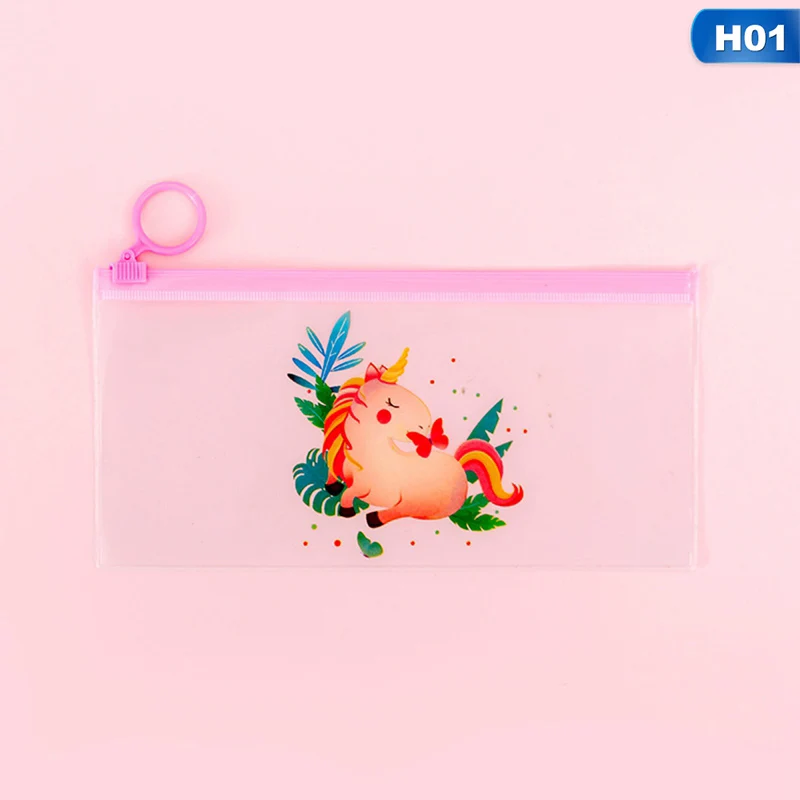 Милый мультяшный ЕДИНОРОГ розовый леопард ПВХ пенал Kawaii Escolar детский Подарочный