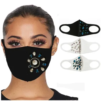 

PC Diamond Reusable Face Shield Breathable Face Mask Cloth Washable Mouth Mask Face Shield Windproof mondmaskers Masque