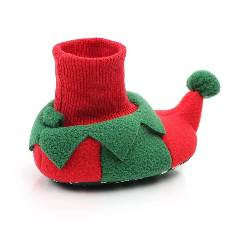 Детские Рождественские туфли для новорожденных; теплая зимняя обувь для детей, на мягкой подошве тапочки кроватки для тех, кто только начинает ходить, для детей ясельного возраста милые Санта Клаус Пингвин обувь