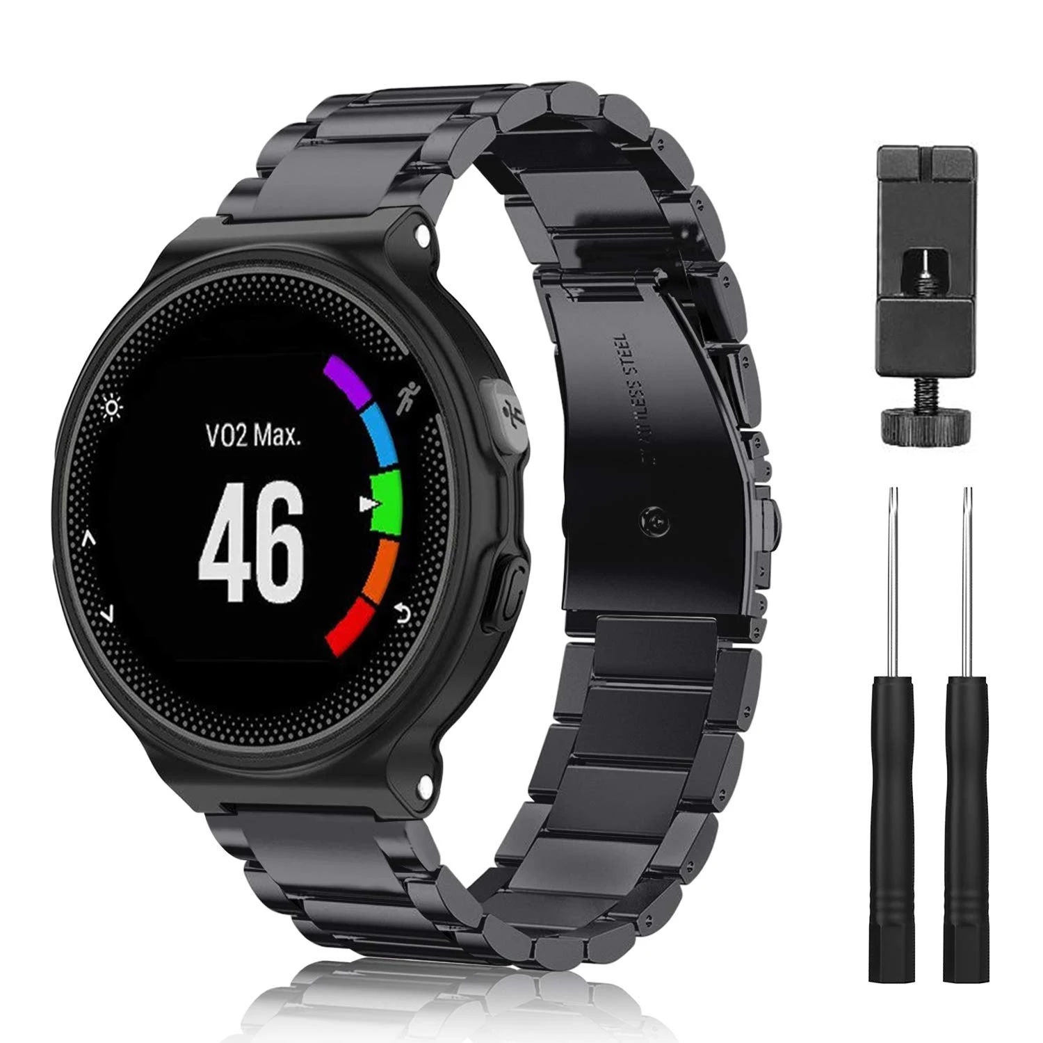 Браслет из нержавеющей стали для наручных часов Garmin Forerunner 235 230 220 630 620 735XT