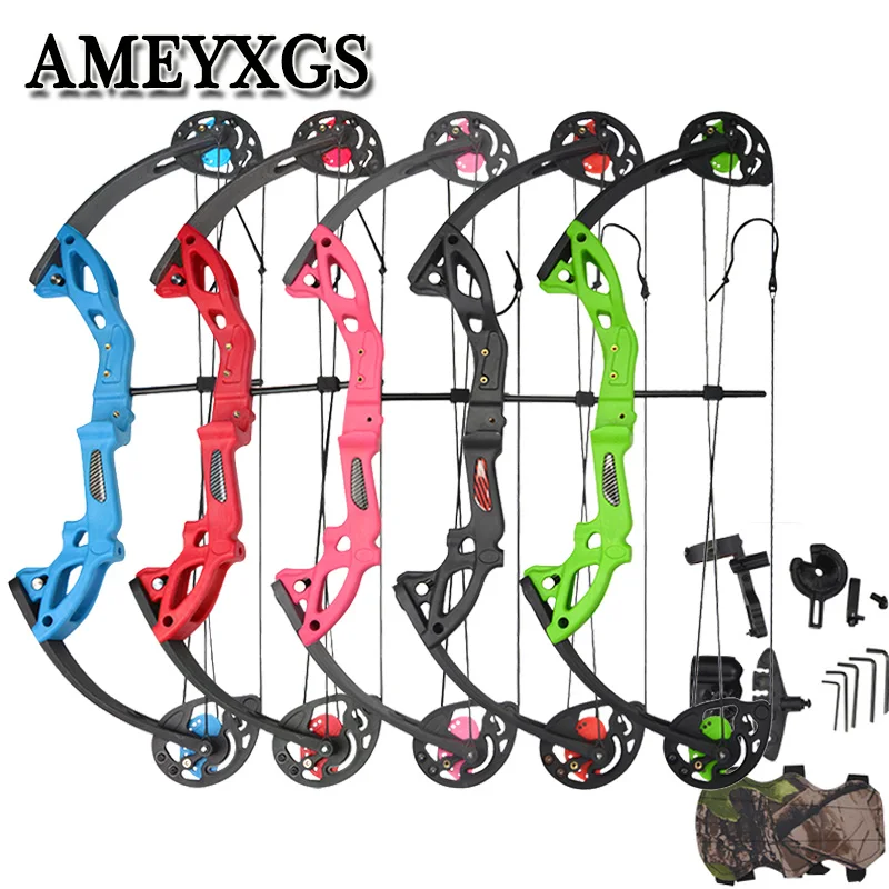 

1 Set Archery 15-29 lbs Compound Bow 260fps Teens Beginner Getting Started Profession Bow and Arrow For Shooting Training Gift