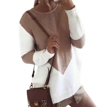 

2019 Autumn Long Sweater Dress Women Knitted Dress O-neck Long Sweater Women Long Sleeve Knitted Sweater Ladies