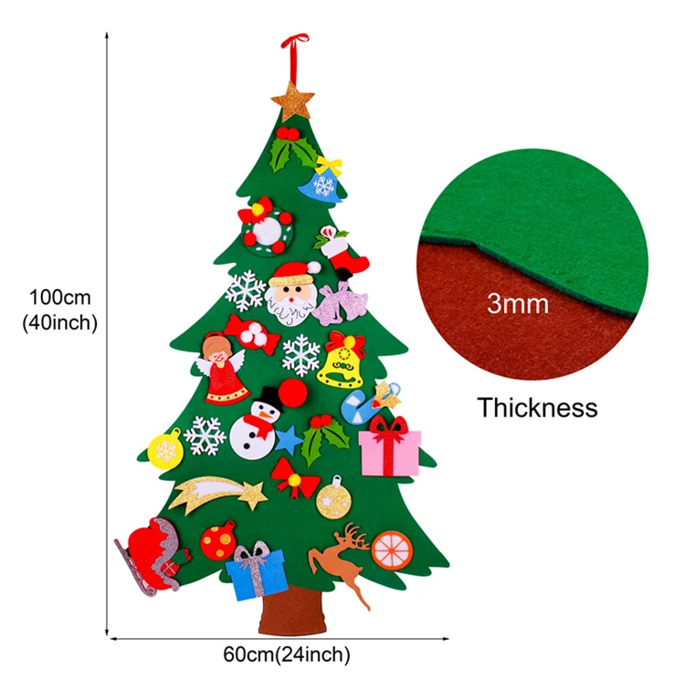 QIFU 3D DIY Felt Christmas Tree Christmas Decor for Home Artificial Christmas Tree Xmas Gifts New Year Navidad Natal