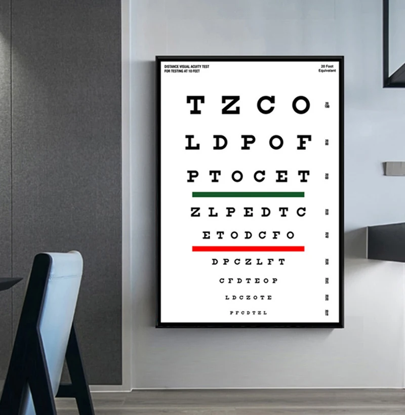 EYE CHART PRINT Eye Chart wall art Eye Chart Poster digital Art print