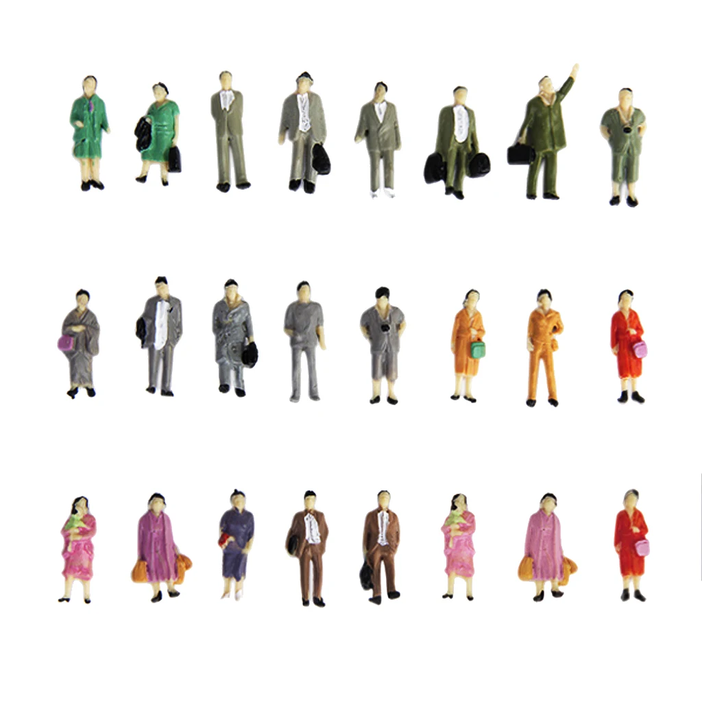 24 STANDING Model People Figures Train Platform Street Diorama Scenery Scale HO