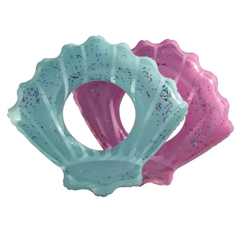 

Inflatable Sequin Shell Swimming Floats Swim Ring Summer Out Pool Toy Thicken