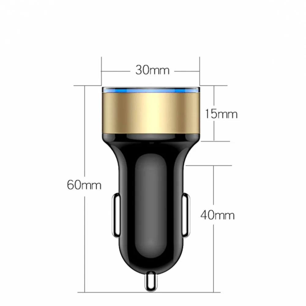 Двойной Переходник USB для зарядки в машине 3.1A цифровой светодиодный дисплей напряжения/тока Автомобильное металлическое зарядное устройство для смартфона/планшета#8