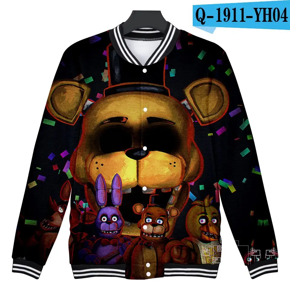Бейсбольные куртки с 3D принтом Five Nights at Freddy модные повседневные куртки для детей/женщин/мужчин Лидер продаж года, модная уличная одежда - Цвет: color at picture