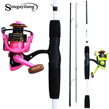 

Sougayilang 1.75m Portable Fishing Rod Combos 3 Section Lure Fishing Rod with 12BB Aluminum Spinning Fishing Reels Kit Pesca