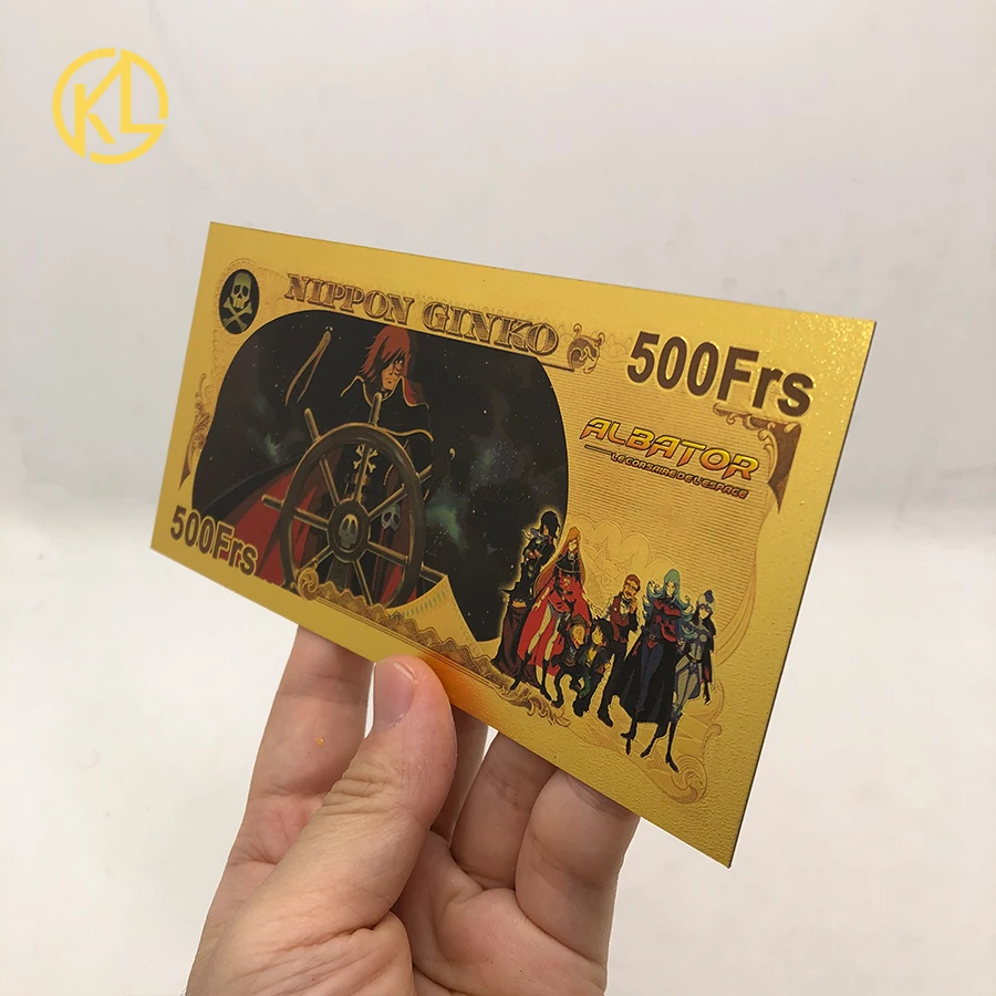 1set Japanese Anime UFO Robot Grendizer Goldorak Gold Foil Banknote Plastic Cards for Collection and Gifts