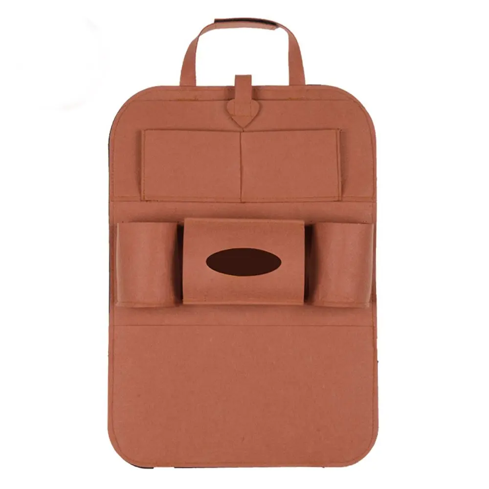 brown Мульти-карманные Чехлы для автомобиля-контейнер для стайлинга укладки подвешивания спинки сиденья держатель авто аксессуары Органайзер сумка заднее сиденье автомобиля - Название цвета: brown