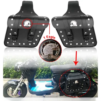 

2PCS NEW Modified Motorcycle Bike Electric Bicycle Scooter PU Leather Saddle Bags Saddlebag Side Tool Storage Pouches for Harley