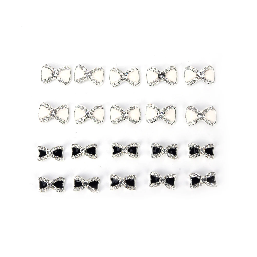 10Pcs Rhinestone Bowknot Bow Nail Art Glitters Decoration 3D Nail Art Sticker Manicure Nail Art Tips Tools