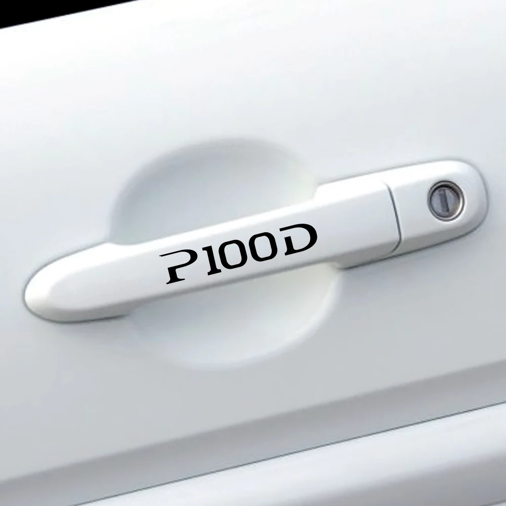 4pcs Car Door Handle Decor Stickers Auto Reflective Graphical
