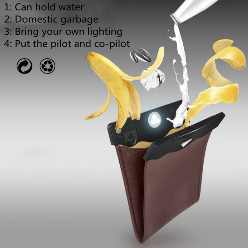 Car Trash Can Car Storage Bag Car Trash Bag Can Foldable Storage Car Co-Pilot Trash Bag Car Storage And Finishing Supplies Trash Can Front-Row Hanging
