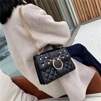 

Bag Women's Bag 2020 New Fashion Small CK Rhombus Chain Bag All-match Small Square Bag Ins Shoulder/Crossbody Bag