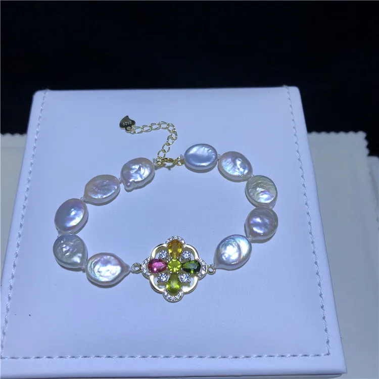

Shinning Flower Keshi Pearl Bracelet Women Handmade Baroque Pearl Bracelet Jewelry Natural Freshwater Pearl Jewelry