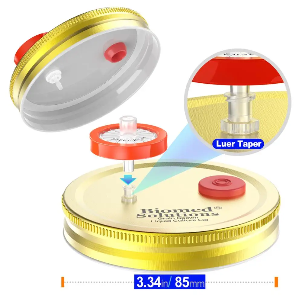 Liquid Culture Lids 6pcs NEW-Autoclavable Wide Mouth Jar Lids with Heavy Duty Injection Port For Mushroom Cultivation Mushroom Cultivation Lids