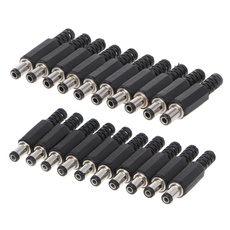 

10Pcs 5.5x2.5mm Male DC In-Line Plug Socket Jack Connector Adapter Plastic Cover
