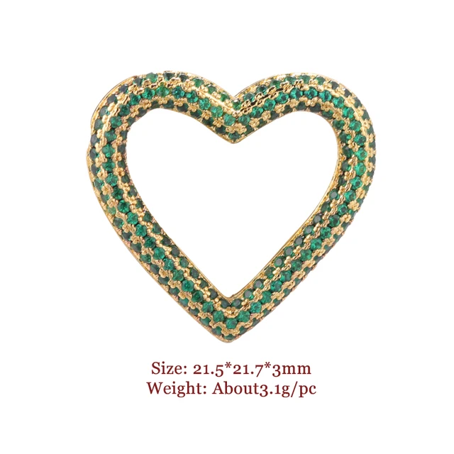 High Quality Pave Micro- Zircon Closed Circle Clasps DIY Jewelry Making Supplies Necklace Pendants Accessories Green