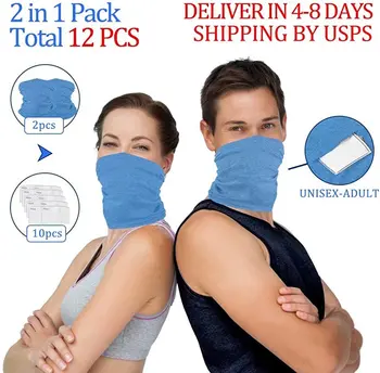 

Multi-purpose Face Cover Neck Gaiter with 10pcs Activated Carbon Filters