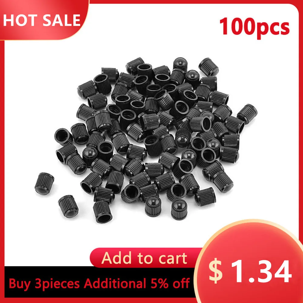 

100pcs Black Plastic Auto Car Motorcycle Truck Wheel Tire Valve Stem Caps Car Wheel Caps On The Nipple Exterior Parts