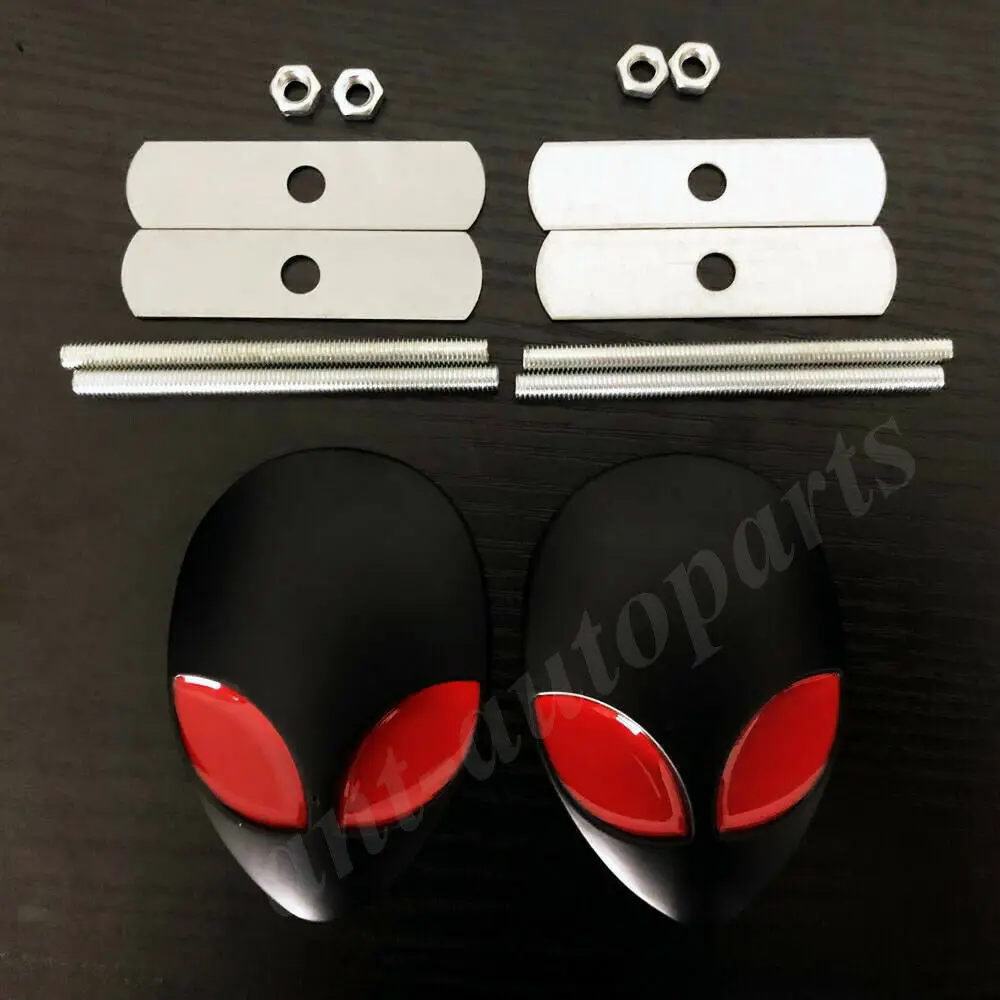 

2x Big Black Metal Alienware Alien Head UFO Car Grile Emblem Badge Sticker