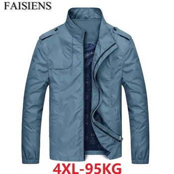 

Large Size High Quality Men Casual Home Jackets Waterproof Spring Outdoor 4XL Man Black Blue Simple Zipper Slim Fit Jackets Coat
