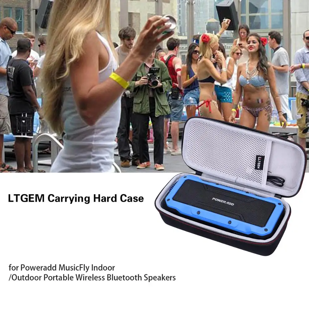 LTGEM EVA Переносной жесткий футляр для Poweradd MusicFly Крытый/Открытый Портативный беспроводной Bluetooth колонки