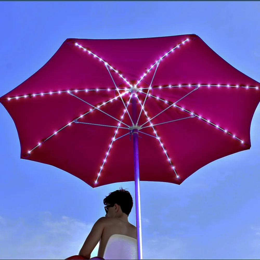 104 светодиодный солнечный садовый светильник зонтик открытый водонепроницаемый IP67 струнный светильник s