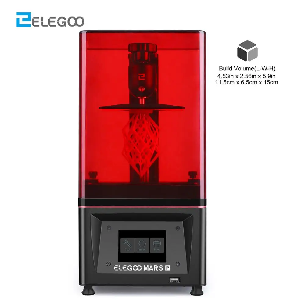 3D принтер ELEGOO Mars Pro SLA УФ фотоотверждение ЖК-дисплей смола черный | Компьютеры и