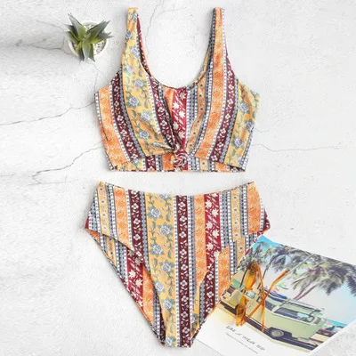 Бикини женский купальник высокая талия бикини набор Plavky женские купальники