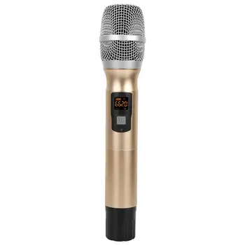 

Portable UHF Wireless Handheld Microphone with Receiver AA Battery for Conference Speech Golden