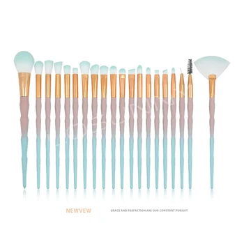 

NEWVEW 20pcs diamond makeup brush makeup accessories powder eye shadow blending brush unicorn color brush set cosmetic tools