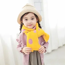 Зимние шарфы для маленьких мальчиков и девочек, милый теплый детский шарф в горошек, кашемировый шейный платок