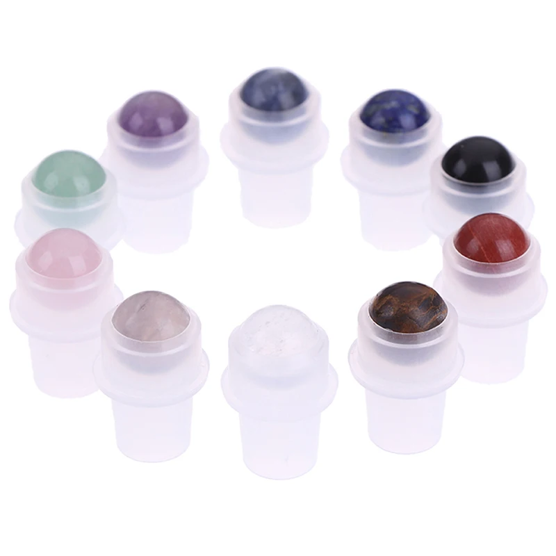 1PCS Roller Bottles Natural Gem Roller Ball Essential Oil Perfume Bottle Accessories Gemstone Roller Ball Refillable Bottles Hot