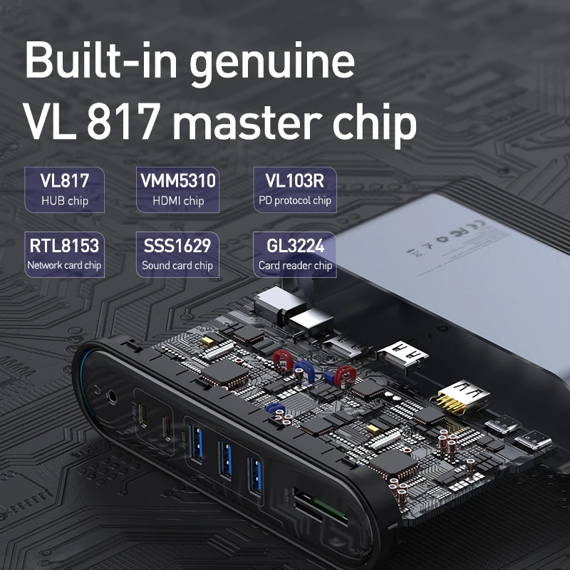 Baseus 17 en 1 USB C HUB tipo C a Multi HDMI RJ45 VGA USB 30 20 con adaptador de corriente estación