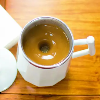 

Automatic Coffee Milk Self Stirring Mug Cup No Power Needed Self Stirring Ceramic Mug Drinkware
