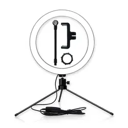 Штатив-держатель для телефона с клипсой 26 см светодиодный кольцевой светильник для камеры кольцевая лампа студийный кольцевой светильник