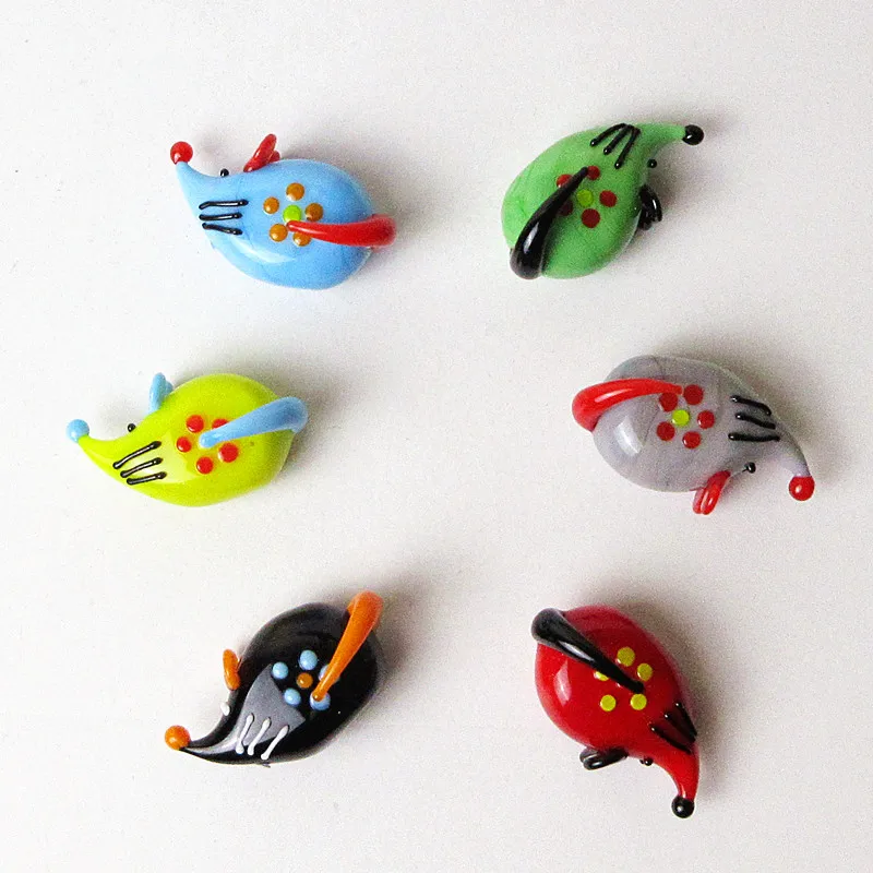 6pcs White cute handmade Murano glass mouse Figurines ornaments Home Fairy garden decoration Miniature Animals glass statues rat