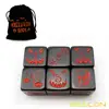 Set of 6 Bescon Halloween Dice 6 Sides in Solid Black, 6 Sided Halloween Dice Set in Velvet Pouch 3