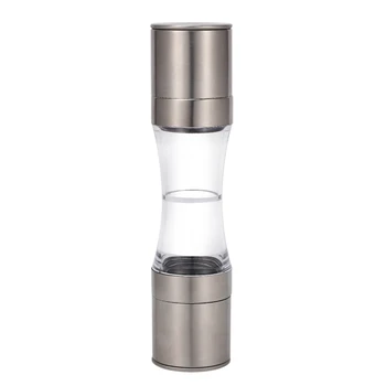 

2 in 1 Manual Pepper Grinder Adjustable Double Head Grinding Kitchen Tool for Sea Salt