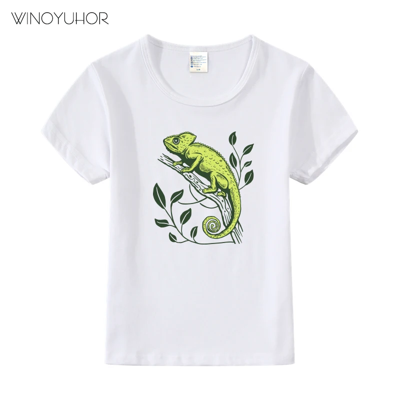 

Chameleon Printed T Shirts Kids Boys Summer Casual Short Sleeve T-Shirt Cotton Baby Girls Funny Cartoon Tee Tops