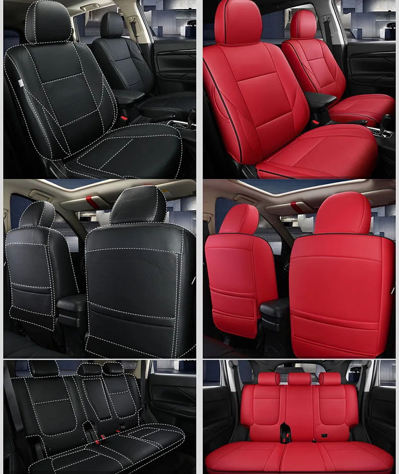 Чехлы для автомобильных сидений кожаные для Авто mitsubishi outlander автомобильные чехлы для сидений для авто товары автомобильные аксессуары Стайлинг
