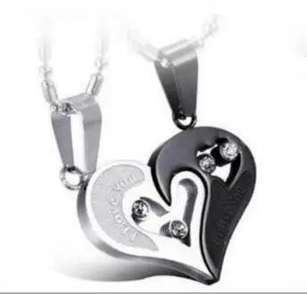 Пистолет 1 пара Мода в форме сердца Я ЛЮБЛЮ ТЕБЯ ожерелье с подвеской унисекс