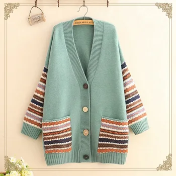 

Women cardigan sweaters jacket coat female 2019 autumn winter loose knitted Sweater