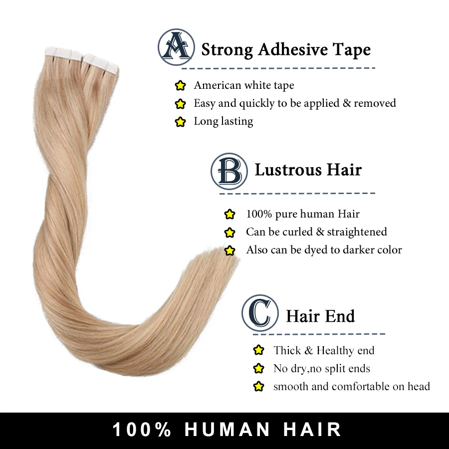 human hair tape in hair extensions (3)
